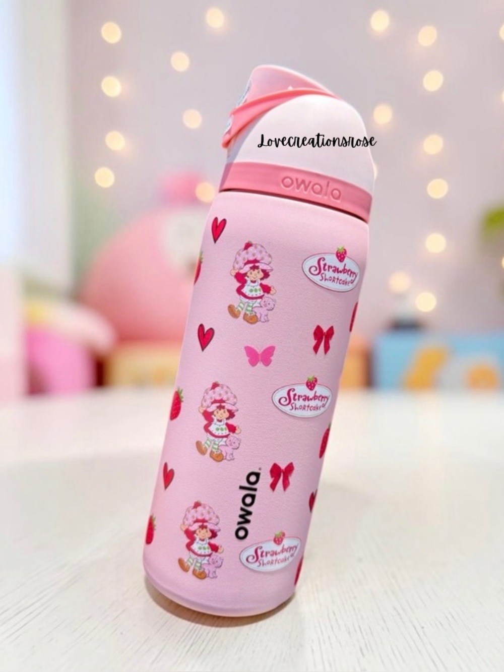 Owala Pink 32 oz Strawberry Stainless Bottle